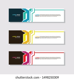 abstract modern collection of web banner template. Abstract geometric web design banner template isolated on dark grey background