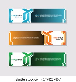 abstract modern collection of web banner template. Abstract geometric web design banner template isolated on dark grey background