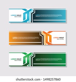 abstract modern collection of web banner template. Abstract geometric web design banner template isolated on dark grey background