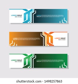 abstract modern collection of web banner template. Abstract geometric web design banner template isolated on dark grey background