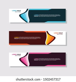 abstract modern collection of web banner template. Abstract geometric web design banner template isolated on dark grey background
