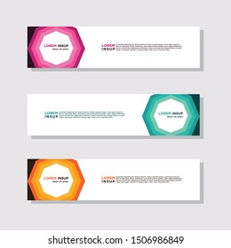 abstract modern collection of web banner template. Abstract geometric web design banner template isolated on dark grey background