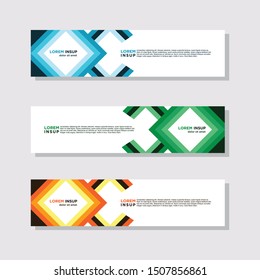 abstract modern collection of web banner template. Abstract geometric web design banner template isolated on dark grey background
