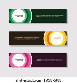 abstract modern collection of web banner template. Abstract geometric web design banner template isolated on dark grey background