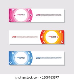 abstract modern collection of web banner template. Abstract geometric web design banner template isolated on dark grey background