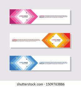 abstract modern collection of web banner template. Abstract geometric web design banner template isolated on dark grey background