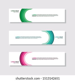 abstract modern collection of web banner template. Abstract geometric web design banner template isolated on dark grey background