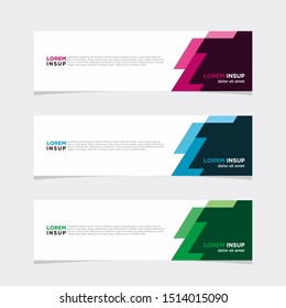 abstract modern collection of web banner template. Abstract geometric web design banner template isolated on dark grey background