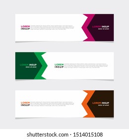 abstract modern collection of web banner template. Abstract geometric web design banner template isolated on dark grey background