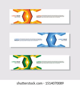 abstract modern collection of web banner template. Abstract geometric web design banner template isolated on dark grey background