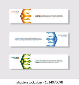 abstract modern collection of web banner template. Abstract geometric web design banner template isolated on dark grey background