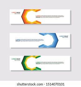 abstract modern collection of web banner template. Abstract geometric web design banner template isolated on dark grey background