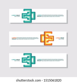 abstract modern collection of web banner template. Abstract geometric web design banner template isolated on dark grey background