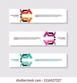 abstract modern collection of web banner template. Abstract geometric web design banner template isolated on dark grey background