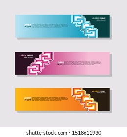 abstract modern collection of web banner template. Abstract geometric web design banner template isolated on dark grey background