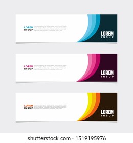 abstract modern collection of web banner template. Abstract geometric web design banner template isolated on dark grey background