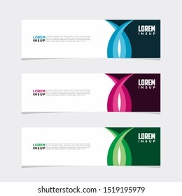 abstract modern collection of web banner template. Abstract geometric web design banner template isolated on dark grey background