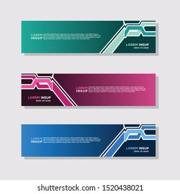 abstract modern collection of web banner template. Abstract geometric web design banner template isolated on dark grey background