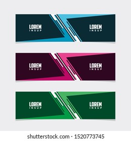 Abstract modern collection of web banner template. Abstract geometric web design banner template isolated on dark grey background EPS 10