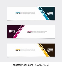 Abstract modern collection of web banner template. Abstract geometric web design banner template isolated on dark grey background EPS 10