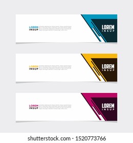 Abstract modern collection of web banner template. Abstract geometric web design banner template isolated on dark grey background EPS 10