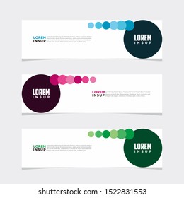 Abstract modern collection of web banner template. Abstract geometric web design banner template isolated on dark grey background EPS 10