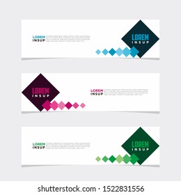 Abstract modern collection of web banner template. Abstract geometric web design banner template isolated on dark grey background EPS 10