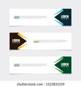 Abstract modern collection of web banner template. Abstract geometric web design banner template isolated on dark grey background EPS 10