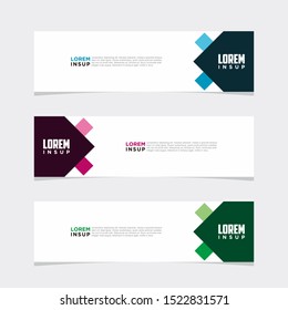 Abstract modern collection of web banner template. Abstract geometric web design banner template isolated on dark grey background EPS 10