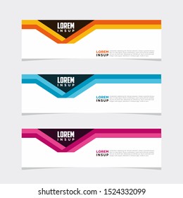 Abstract modern collection of web banner template. Abstract geometric web design banner template isolated on dark grey background EPS 10