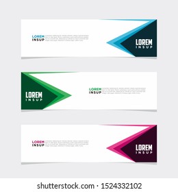Abstract modern collection of web banner template. Abstract geometric web design banner template isolated on dark grey background EPS 10