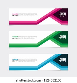 Abstract modern collection of web banner template. Abstract geometric web design banner template isolated on dark grey background EPS 10