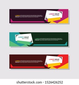 abstract modern collection of web banner template. Abstract geometric web design banner template isolated on dark grey background