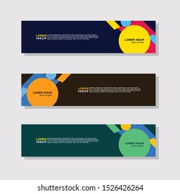 abstract modern collection of web banner template. Abstract geometric web design banner template isolated on dark grey background