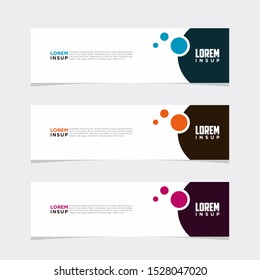 abstract modern collection of web banner template. Abstract geometric web design banner template isolated on dark grey background