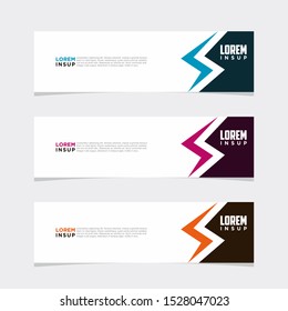 abstract modern collection of web banner template. Abstract geometric web design banner template isolated on dark grey background
