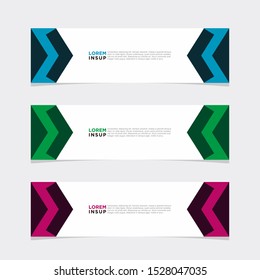 abstract modern collection of web banner template. Abstract geometric web design banner template isolated on dark grey background