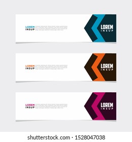 abstract modern collection of web banner template. Abstract geometric web design banner template isolated on dark grey background