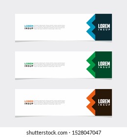 abstract modern collection of web banner template. Abstract geometric web design banner template isolated on dark grey background