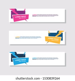 abstract modern collection of web banner template. Abstract geometric web design banner template isolated on dark grey background