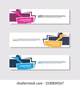 abstract modern collection of web banner template. Abstract geometric web design banner template isolated on dark grey background