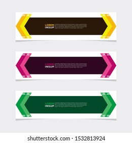 Abstract modern collection of web banner template. Abstract geometric web design banner template isolated on dark grey background