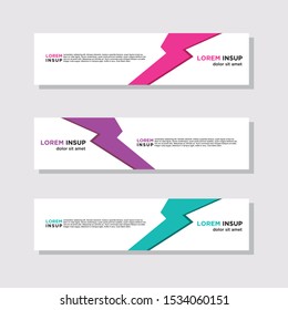 abstract modern collection of web banner template. Abstract geometric web design banner template isolated on dark grey background