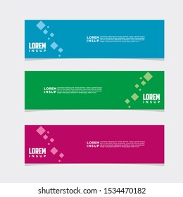 Abstract modern collection of web banner template. Abstract geometric web design banner template isolated on dark grey background