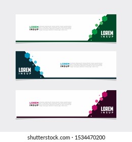 Abstract modern collection of web banner template. Abstract geometric web design banner template isolated on dark grey background