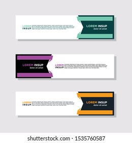 abstract modern collection of web banner template. Abstract geometric web design banner template isolated on dark grey background