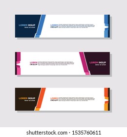 abstract modern collection of web banner template. Abstract geometric web design banner template isolated on dark grey background