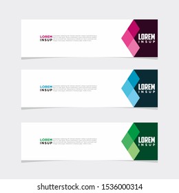 Abstract modern collection of web banner template. Abstract geometric web design banner template isolated on dark grey background