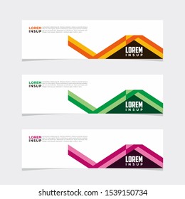 Abstract modern collection of web banner template. Abstract geometric web design banner template isolated on dark grey background