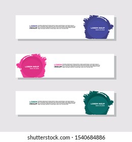 abstract modern collection of web banner template. Abstract geometric web design banner template isolated on dark grey background